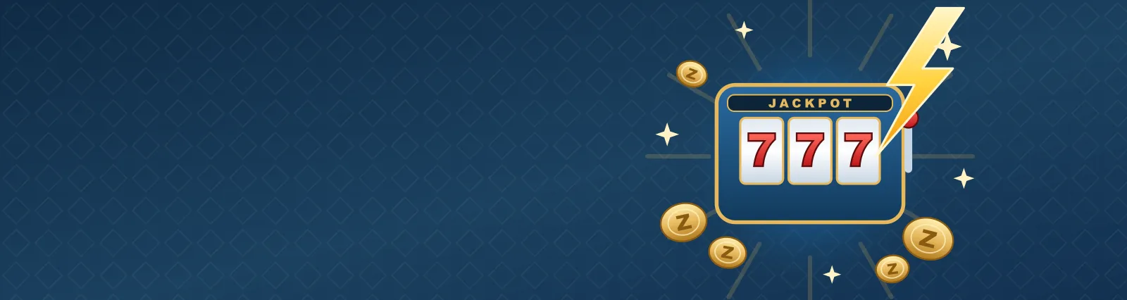 Zing Casino – banner cu un slot 777, monede și fulger